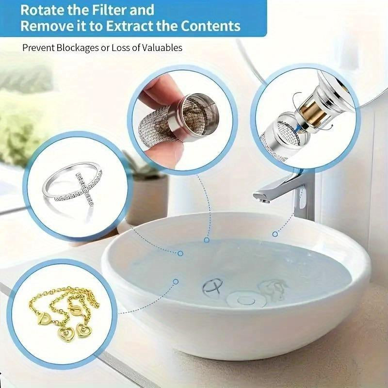 Bathroom Sink Stopper – Universal Hair Catcher & Drain Filter
