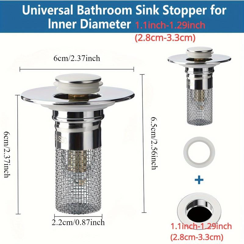 Bathroom Sink Stopper – Universal Hair Catcher & Drain Filter